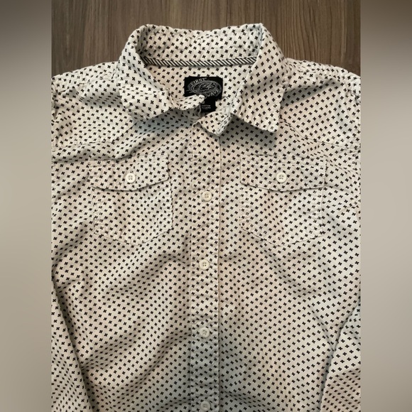 First Wave Big Boys White and Black Button Down Shirt size 12 - Picture 5 of 7